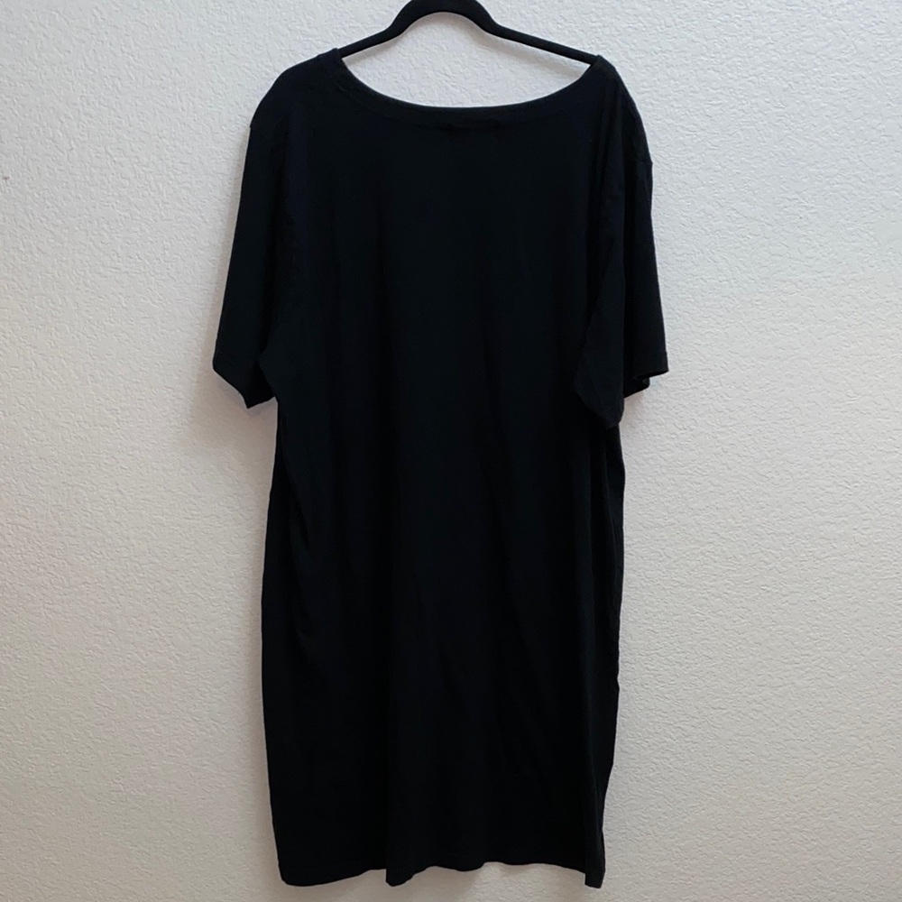 Susan Graver Style 3X Black Cotton Tunic Dress | Floral Embroidery | QVC - Picture 5 of 6